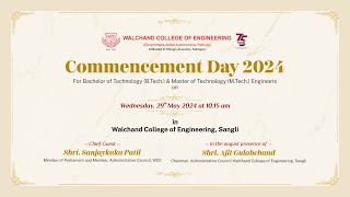 🛑 LIVE  Walchand College of Engineering Sangli Commencement day 2024 [upl. by Akinnor]