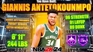 This Giannis Antetokounmpo Build with HOF Bulldozer is UNSTOPPABLE in NBA 2K24 [upl. by Agrippina468]