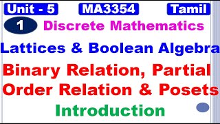 Discrete MathematicsMA3354Lattices and Boolean AlgebraPosets in TamilPoset With Example in Tamil [upl. by Kraska]