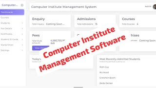 Computer Institute Management Software ✅ [upl. by Evetta]