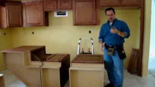 How To Install Base Cabinets Part 1 of 4wmv [upl. by Crockett]