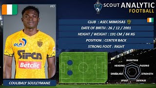 COULIBALY SOULEYMANE CAF 2022  2023 CENTER BACK  ASEC MIMOSAS IVORY COAST [upl. by Mira556]