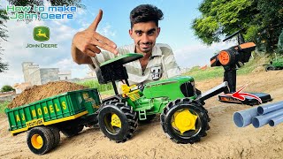 DIY 4x4 John Deere tractor using pvc pipe ll How to make 4x4 tractor Aakash946 [upl. by Pallaton631]