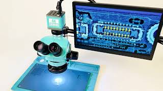 RF4 750X Trinocular Stereo 4K HDMI USB Camera 156 Inch Monitor Electronic RepairLab Microscope [upl. by Gannie100]