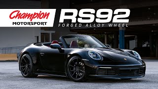 Champion Motorsport Porsche 992 Carrera Cabriolet in Jet Black Metallic WRS92 Forged Wheels [upl. by Air]