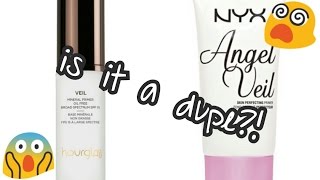 Is It a Dupe Hourglass Veil Mineral Primer VS NYX Angel Veil Primer  FIRST IMPRESSIONS  DEMO [upl. by Enneira]