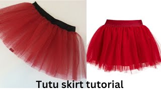 How to make a Tutu skirt for a five year old ball skirt tutorial Tulle skirt with elastic band [upl. by Esoj983]