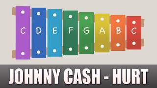 Johnny Cash  Hurt Easy Xylophone Tutorial [upl. by Wilburt592]