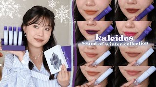 KALEIDOS SOUND OF WINTER COLLECTION ❄️ swatches  comparisons [upl. by Norabel]