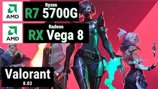 Ryzen 7 5700G  Vega 8 iGPU vs VALORANT [upl. by Ordnaxela]