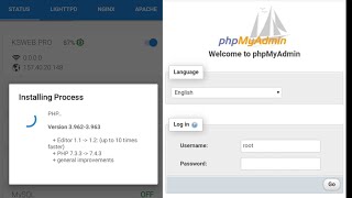 How to use KSWEB on Android KSWeb Server  Php  MySql [upl. by Pacifica926]