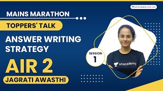 Best Answer Writing Strategy by UPSC CSE Topper AIR 2 Jagrati Awasthi  UPSC CSE Mains 2022 [upl. by Hollister]