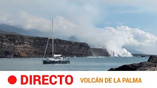 La LAVA del volcán de LA PALMA cae al MAR y forma otra FAJANA cerca de TAZACORTE RTVE [upl. by Ikram]