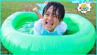 Ryan plays and slide in the slime Pool [upl. by Anirrak]