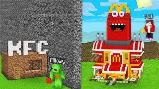 JJ and Mikey CHEATED with MCDONALDS vs KFC House Build Battle in Minecraft  Maizen [upl. by Adihaj]