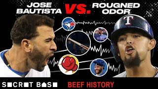 The Jose BautistaRougned Odor beef featured an iconic bat flip and an equally iconic face punch [upl. by Ricardama]