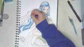 畫畫薇薇公主海賊王 Drawing Nefertari Vivi  Time Lapse [upl. by Asilak]