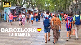 Las Ramblas Barcelona 🇪🇸💃🏻 4K Walking Tour [upl. by Folberth772]