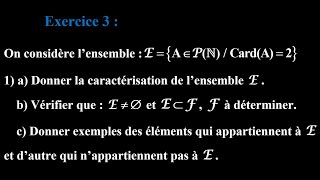 Série dexercices vidéo 9 les ensembles  Exercice 3 avec solution [upl. by Gnilrad]