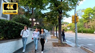 Walking tour of a luxury district of Barcelona  Barcelonas Pedralbes district in Autumn 4K HDR [upl. by Cher]