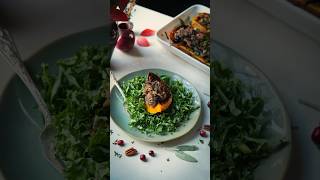 Mushroom Stuffed Butternut Squash thanksgiving vegan squash mushroom holiday homemade recipe [upl. by Akialam]