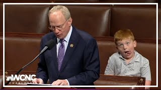 Congressmans 6yearold son makes silly faces during House speech [upl. by Eltsyek]