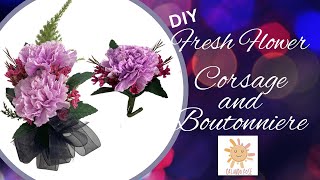 DIY Fresh Flower Corsage and Boutonniere  diy corsage weddingflowers [upl. by Edge549]