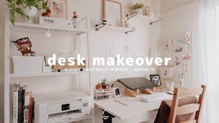 Aesthetic Desk Makeover 🌼  Cozy Minimal amp Pinterest inspired Setup🍒 [upl. by Ttenaej]