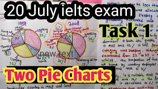 IELTS writing task 1 academic 20 July 2024 ielts exam writing task 1 PIE CHART  How to get 7 band [upl. by Ermey]