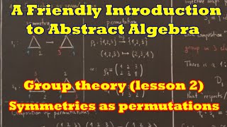 A Friendly Introduction to Abstract Algebra  Group theory lesson 2 SYMMETRIES AS PERMUTATIONS [upl. by Beilul862]