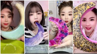 MOON SHAPE ICE EATING 💙  ASMR ICE EATING  251024Onlyicelovernian [upl. by Florri329]