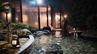 Koshu Yamanashi 山梨県甲州市 Fuefukigawa Onsen Zabou 笛吹川温泉 坐忘  Communal Onsen bath 大浴場温泉露天風呂 [upl. by Alford204]