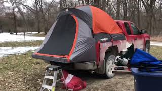 Two nights in truck bed tent with snow [upl. by Adlemy]