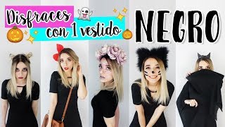 5 Disfraces con vestido negro  Cecie [upl. by Eadrahc]