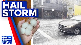 Severe thunderstorms dump huge hailstones on NSW coast  9 News Australia [upl. by Atorod]