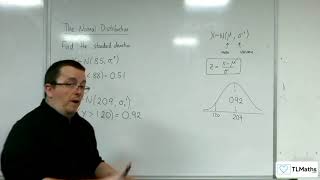 AQA Mathematical Studies 2A The Normal Distribution 12a Finding the Standard Deviation σ  Tables [upl. by Inan]