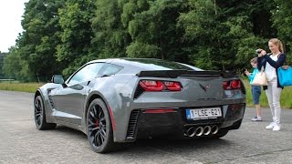 Chevrolet Corvette C7 Z06 FULL THROTTLE accelerations on a airfield [upl. by Odraleba]