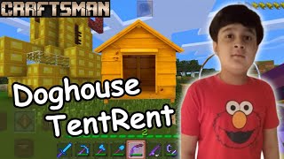 I built a dog house in TENT RENT YELLOW RED Craft Buildings [upl. by Yknip859]