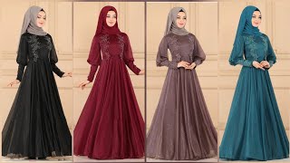 Tesettür Abiye Modelleri  Turkish Hijab Style Collection  فساتين محجبات للمناسبات ألوان انيقة [upl. by Sally508]