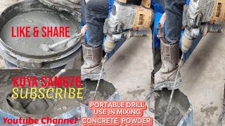 Portable drill use mixing of concrete  146th KUYA SAM676 is live [upl. by Ecirtemed]