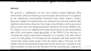 Baryonic distributions in galaxy dark matter haloes – I New observations of neutral and ionized gas [upl. by Erimahs]