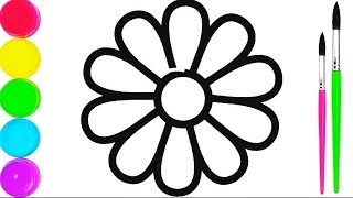 How To Draw A Flower  Flower Drawing Step By Step  Easy Flower Drawing  Drawing for Kids [upl. by Nafets609]