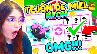 TRADEÉ el TEJÓN DE MIEL NEÓN por ESTAS MASCOTAS en ADOPT ME Roblox 🔥🍯 [upl. by Imar]