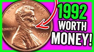 SEARCHING FOR SUPER RARE 1992 PENNIES WORTH MONEY  VALUABLE PENNY COINS [upl. by Cleres759]