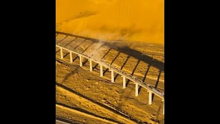 Stunning Aerial View of Dunhuang Railway in Gobi Desert [upl. by Enywtna679]