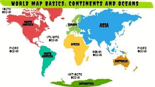 Continents and oceans of the world  Basics of world Map  Geology [upl. by Tallou]