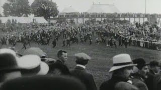 The Derby 1913  Emily Davison trampled by Kings horse  BFI National Archive [upl. by Karylin277]