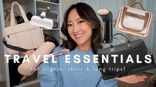 MY TRAVEL ESSENTIALS life changing travel must haves for flights short amp long trips ✈️ [upl. by Barstow]