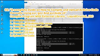 Compile and upload arduino code using avrgcc and avrdudeCompile External Library LiquidCrystalI2C [upl. by Hebe]