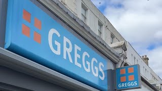 Part 1 American tries Greggs in the UK for the first time uk american foodie food foodreview [upl. by Ahiel479]